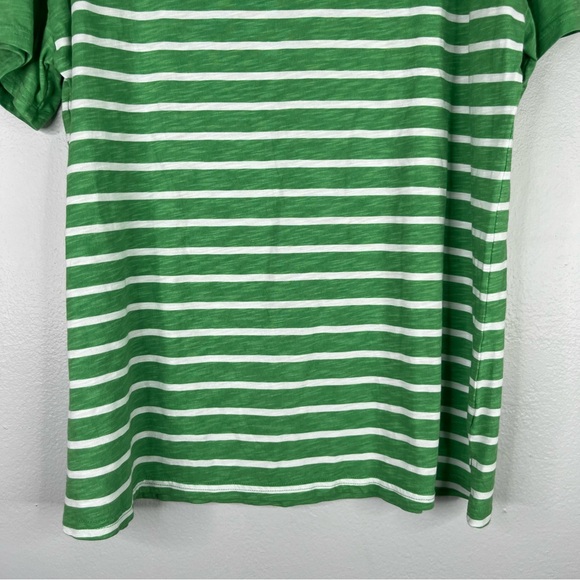 Maurices 24/7 Dawson T-Shirt Womens L Green White Stripe Crew Neck Drop Shoulder - Picture 11 of 14